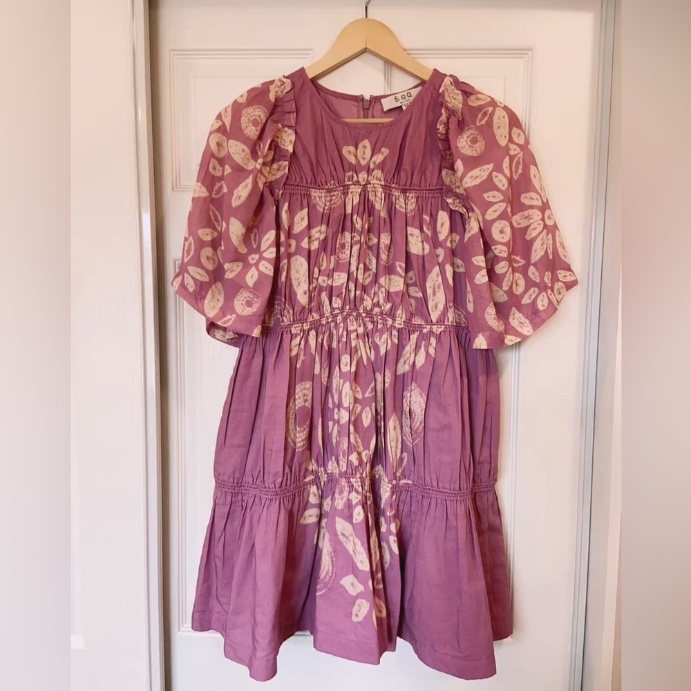 New $450 Sea New York Thea Tie Dye Mini Dress In Purple - Picture 5 of 6